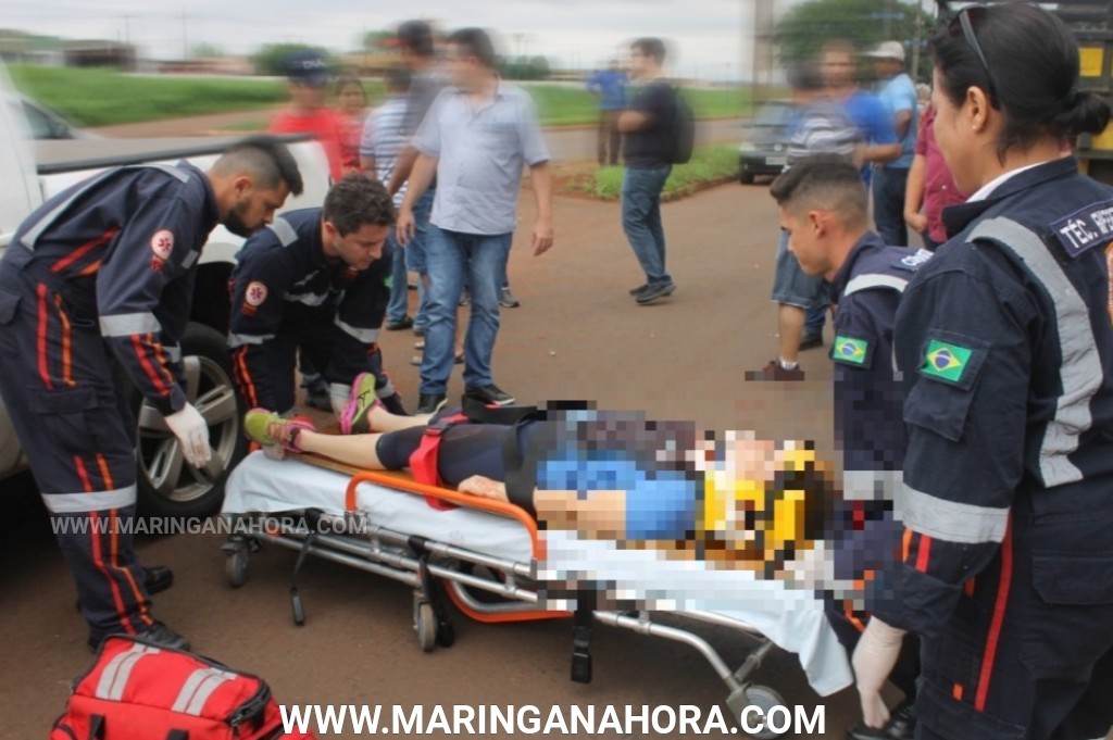 foto de Ciclista fica gravemente ferida após colisão com caminhão em Paiçandu 