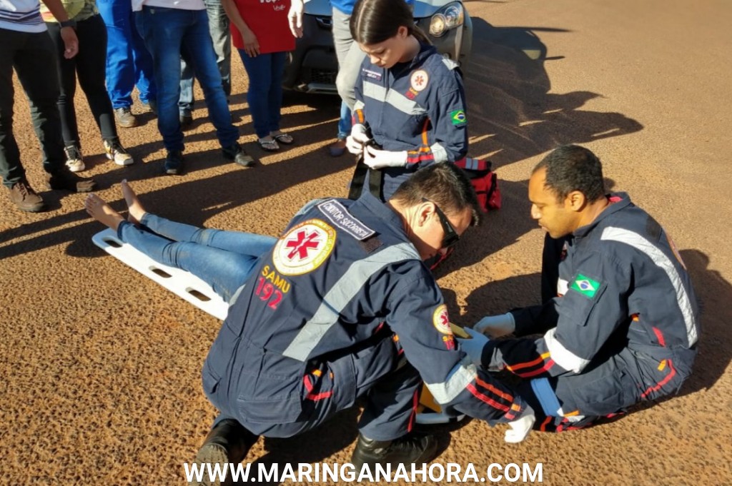 foto de Motociclista fica ferida após acidente na marginal da rodovia em Paiçandu