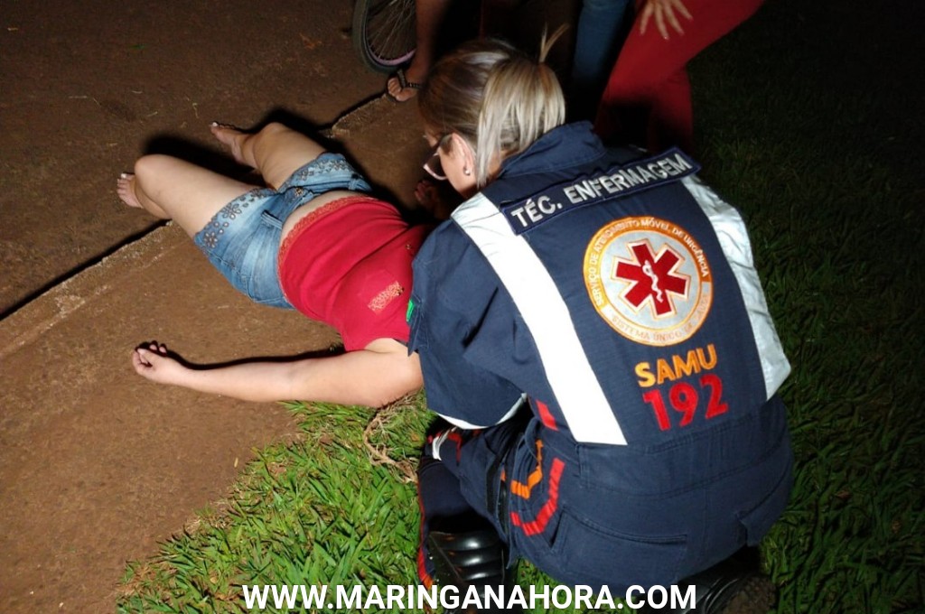 foto de Mãe e filha, são atropeladas por moto na Avenida Ivaí em Paiçandu