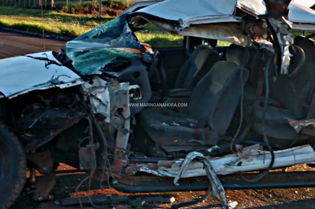 foto de Motorista invade pista contrária e atinge lateral de caminhão entre Maringá e Iguaraçu