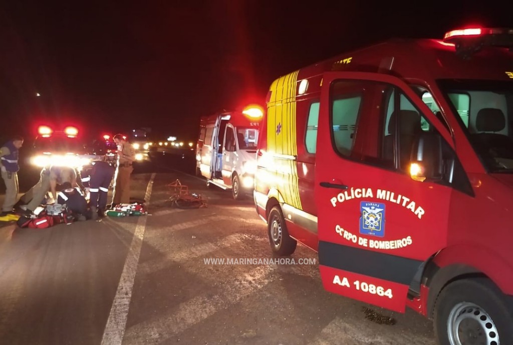 foto de Ciclista morre, e motociclista fica gravemente ferido na rodovia em Paiçandu