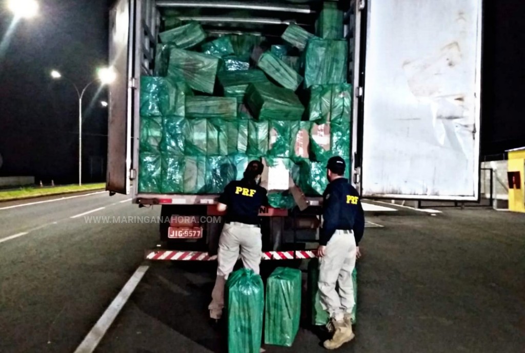 foto de Motorista de Sarandi é preso com aproximadamente 750 mil maços de cigarros em Mandaguari 