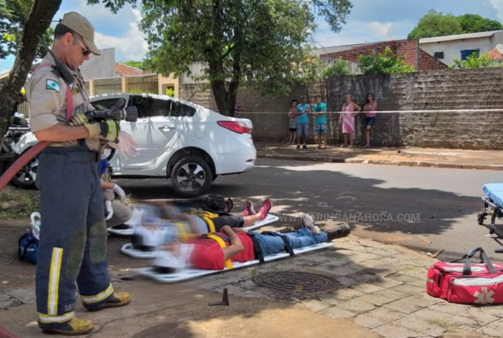 foto de Colisão em cruzamento deixa 5 pessoas feridas em Maringá