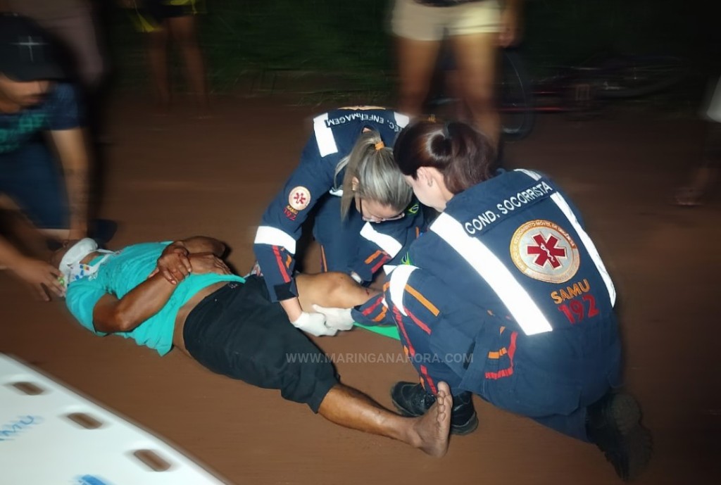 foto de Duas pessoas ficam feridas em acidente envolvendo moto e bicicleta em Paiçandu