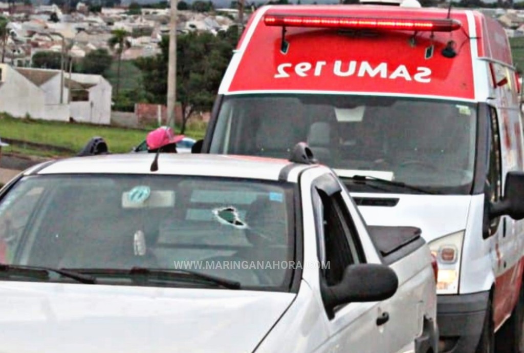 foto de Homem fica ferido após peça de carreta desprender e atingir veículo no Contorno Norte em Maringá