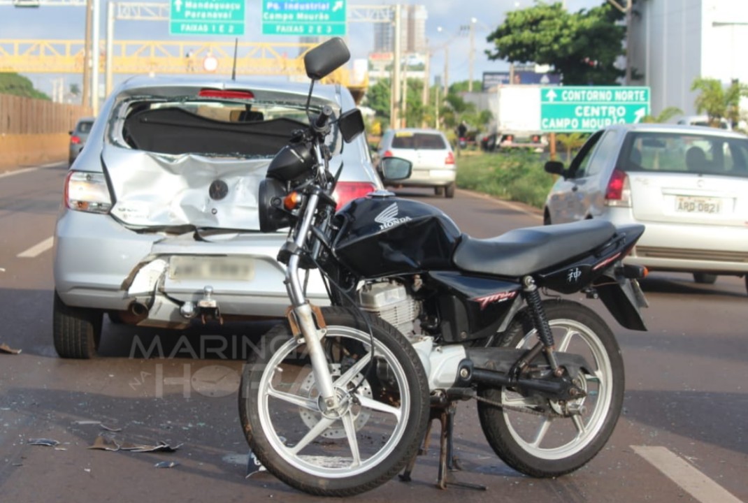 foto de Motociclista bate em traseira de carro e fica em estado grave em Sarandi