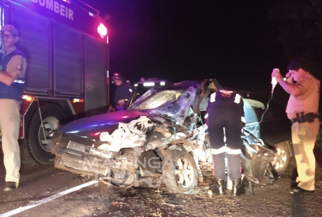 foto de Motorista fica ferido após acidente entre carro e carreta entre Paiçandu e o Distrito de Água Boa