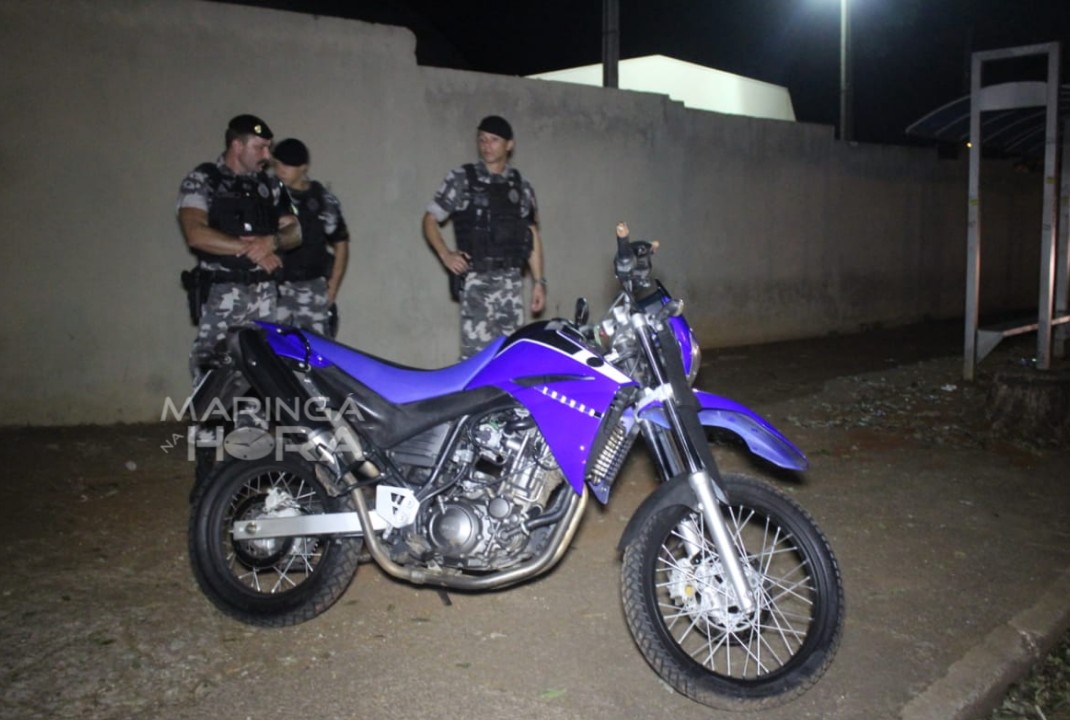 foto de Para fugir da Polícia, motociclista invade estacionamento de escola, e acaba preso em Maringá