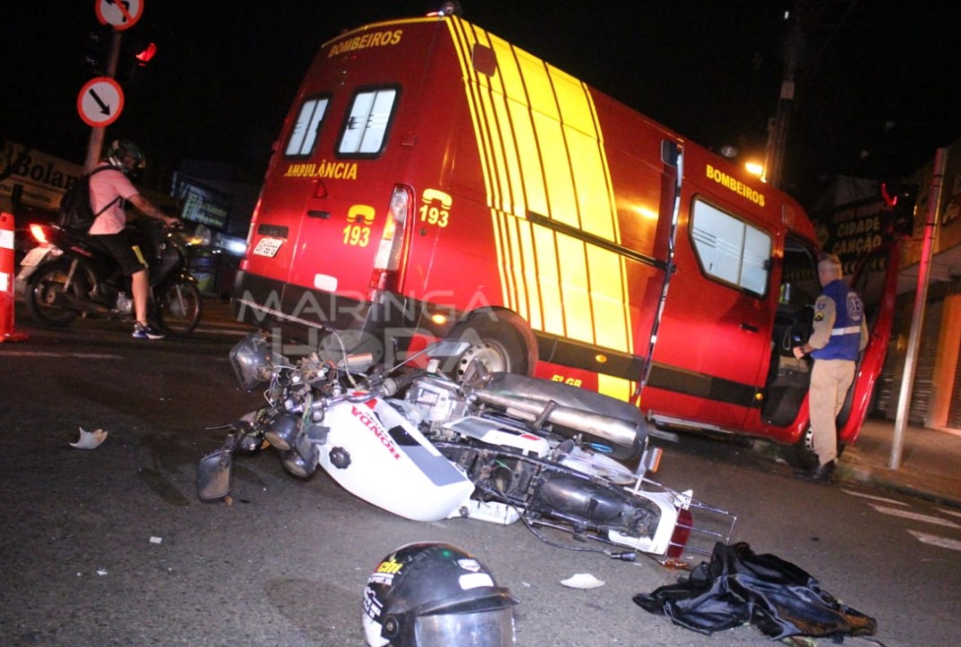 foto de Jovem de 18 anos, sofre ferimentos graves ao bater em lateral de carro em Maringá