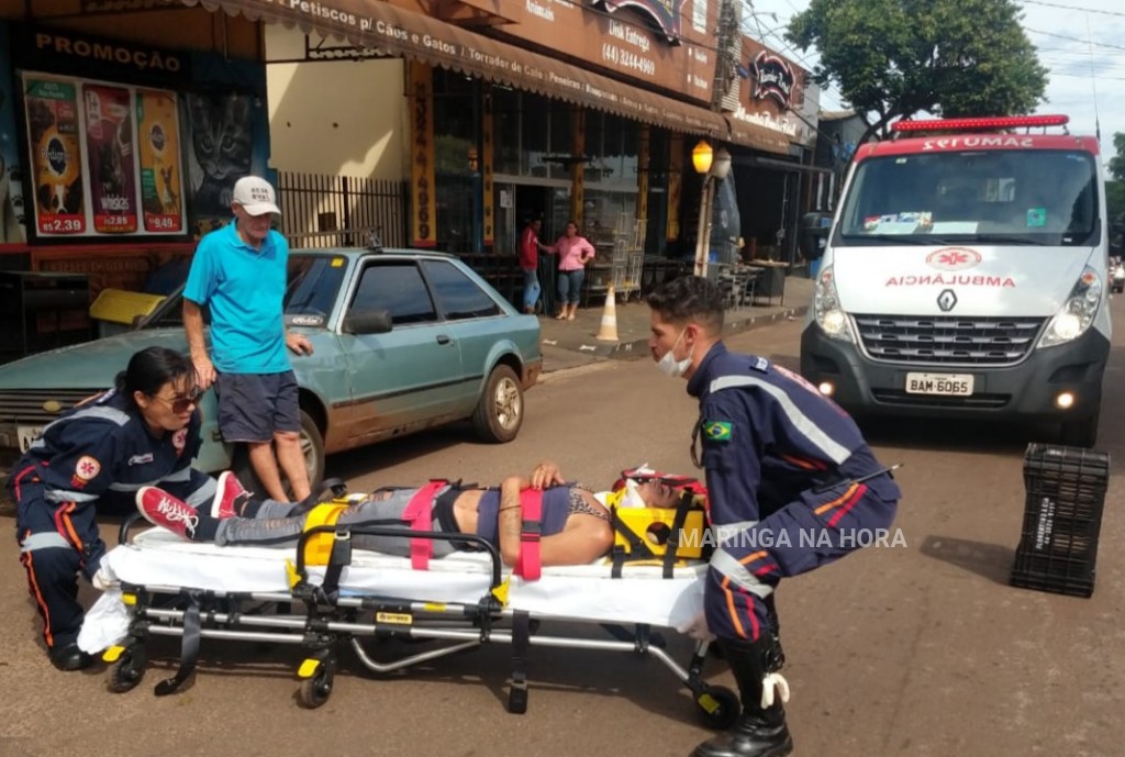 foto de Mulher sofre ferimento grave na cabeça, após queda de bicicleta na Avenida Ivaí, centro de Paiçandu