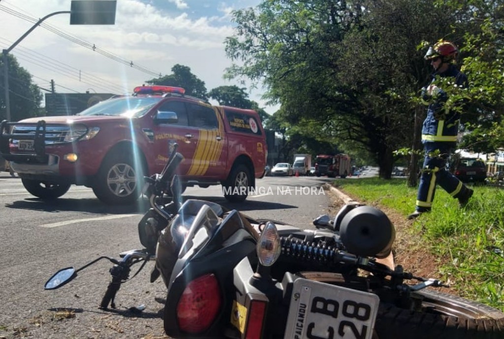 foto de Motorista bate em moto, derruba condutora e foge sem prestar socorro em Maringá 