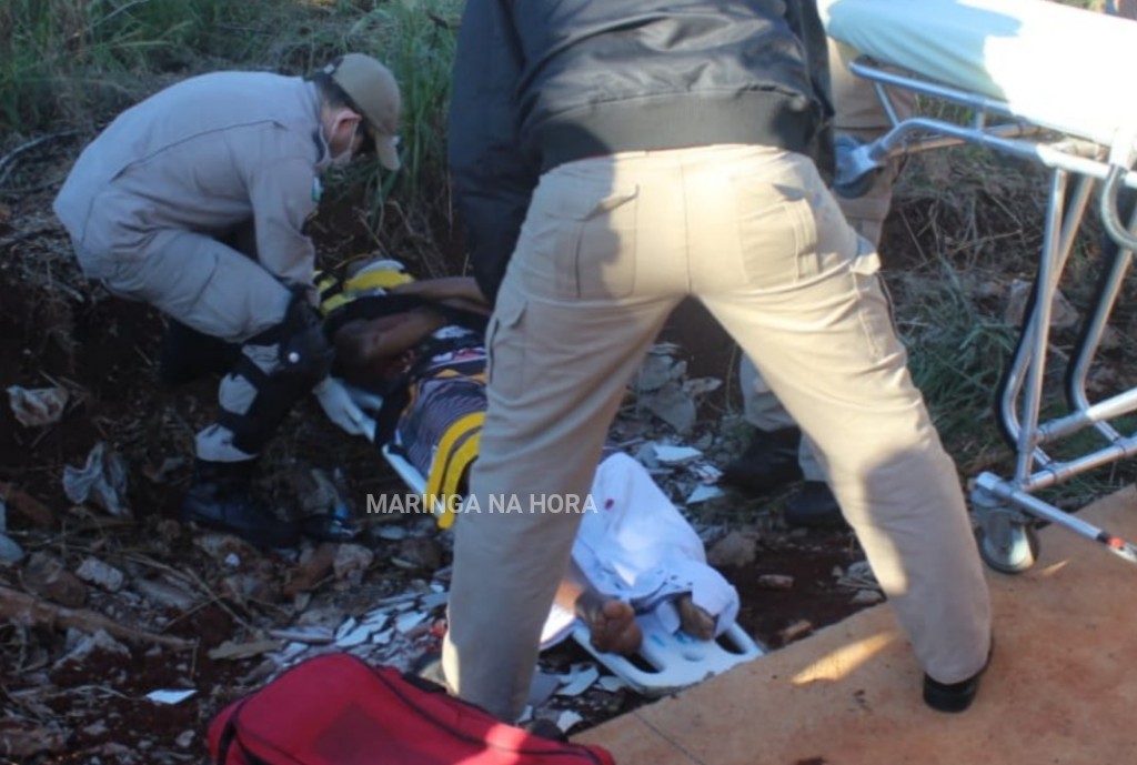 foto de Motociclista sem habilitação quase tem parte da perna amputada em acidente de trânsito em Sarandi