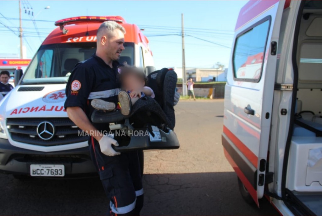 foto de Acidente em Maringá deixa 5 feridos, entre eles bebê de 1 anos e 5 meses