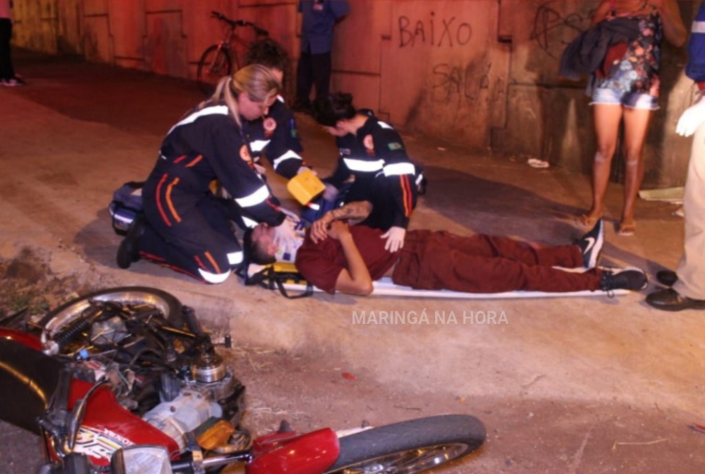 foto de Colisão entre motos deixa duas pessoas feridas em Maringá