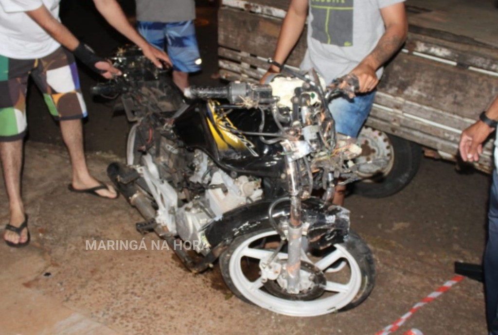 foto de Acidente envolvendo duas motos e um carro deixa motorista gravemente ferido em Maringá