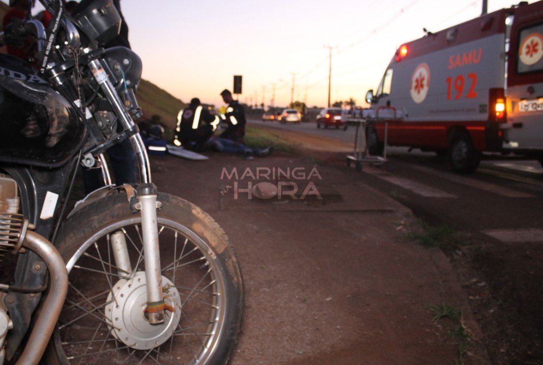 foto de Jovem motociclista sofre fratura de fêmur em acidente na marginal da PR-323 entre Maringá e Paiçandu