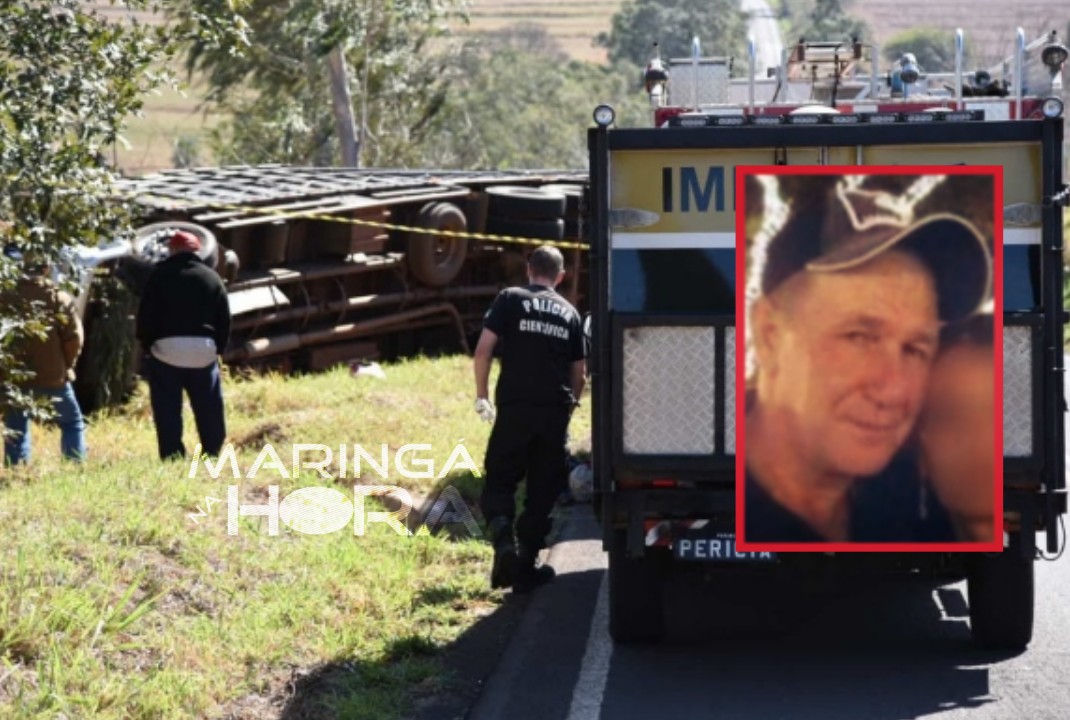 foto de Ao desviar de buraco motorista tomba caminhão e morre na hora