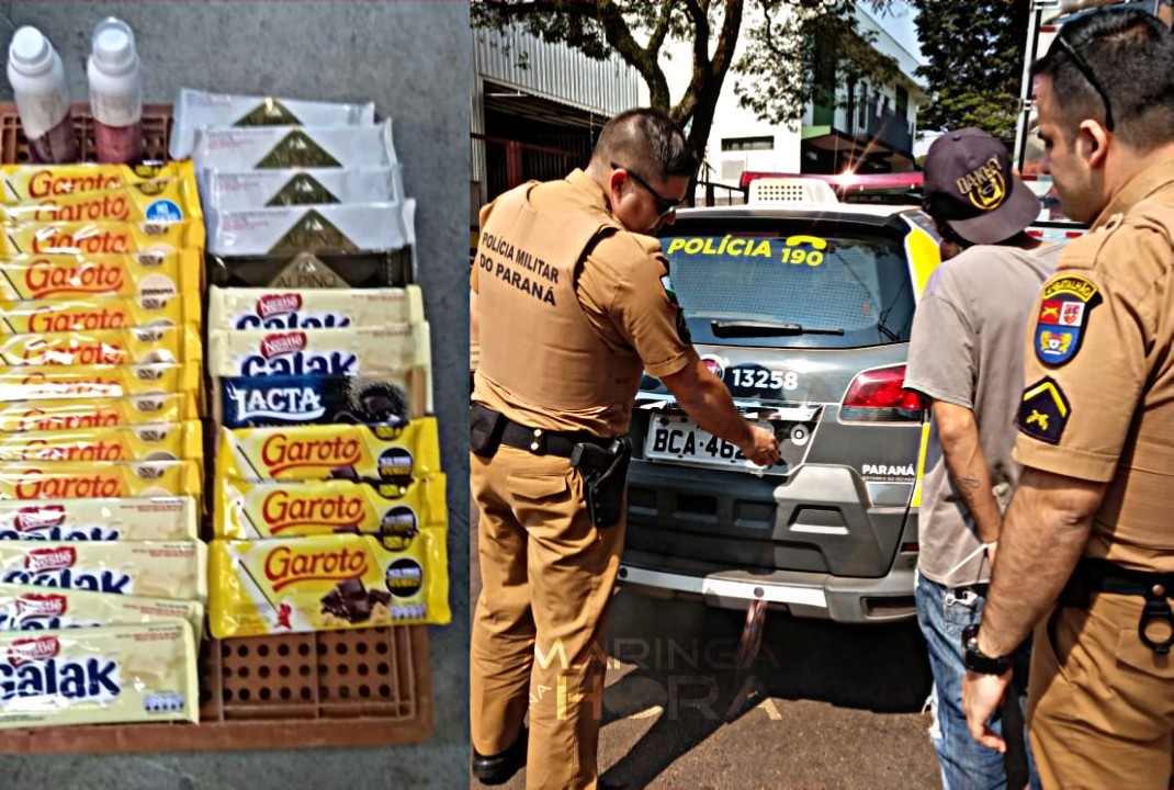 foto de Ladrão de chocolate - Indivíduo é preso após furtar supermercado em Paiçandu