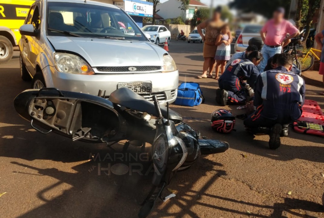 foto de Motociclista fica ferida ao ser fechada por veículo em Paiçandu