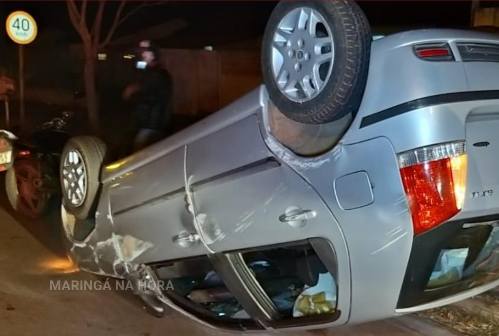 foto de Casal fica ferido em capotamento registrado na zona sul de Maringá