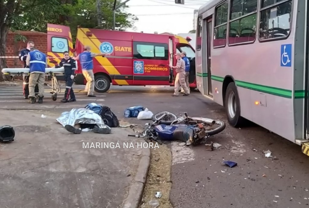 foto de Motociclista morre após acidente com ônibus em Maringá