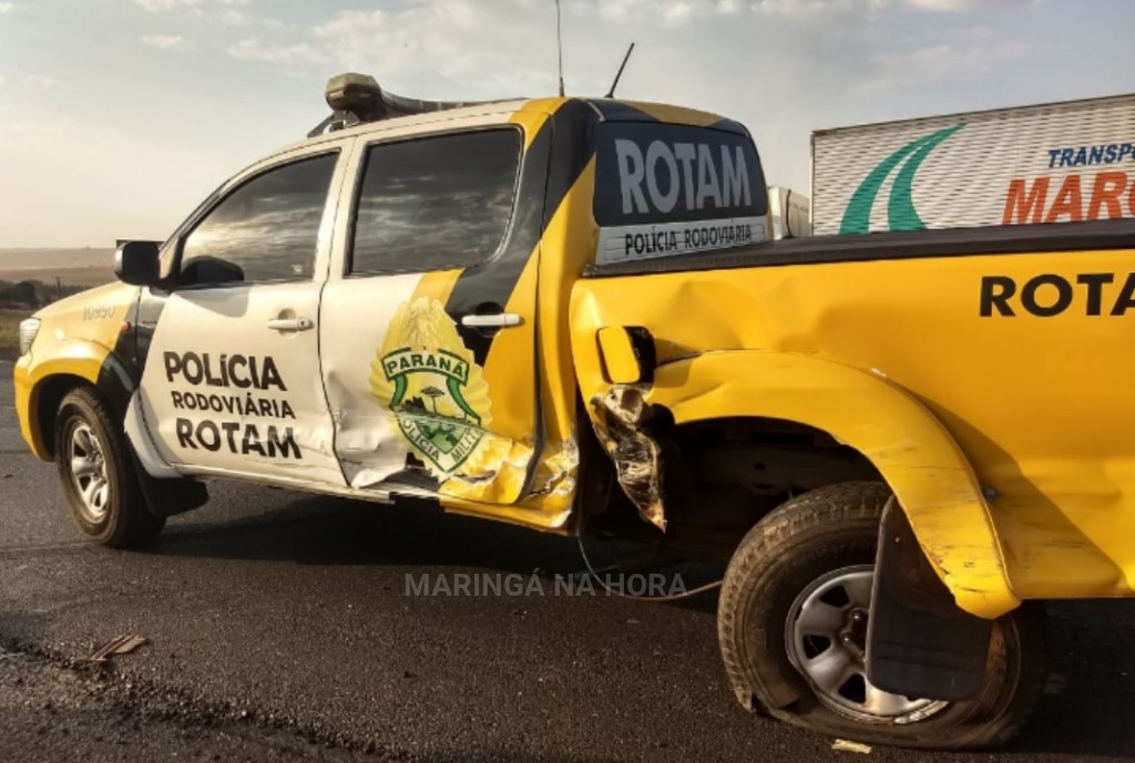 foto de Policiais Rodoviários saem ilesos em acidente registrado na PR-323