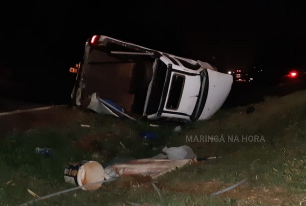 foto de Motorista sai ileso de capotamento na BR-376