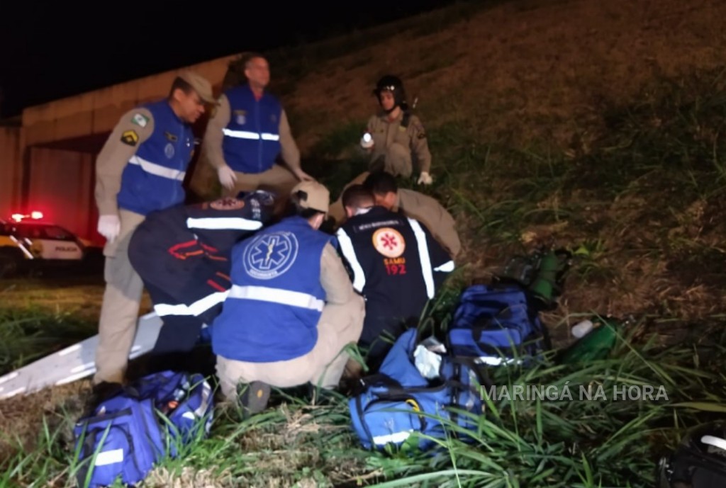 foto de Motociclista cai em ribanceira na PR-323 em Paiçandu