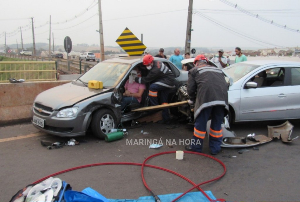 foto de Acidente entre dois carros deixa uma pessoa ferida em Mandaguaçu