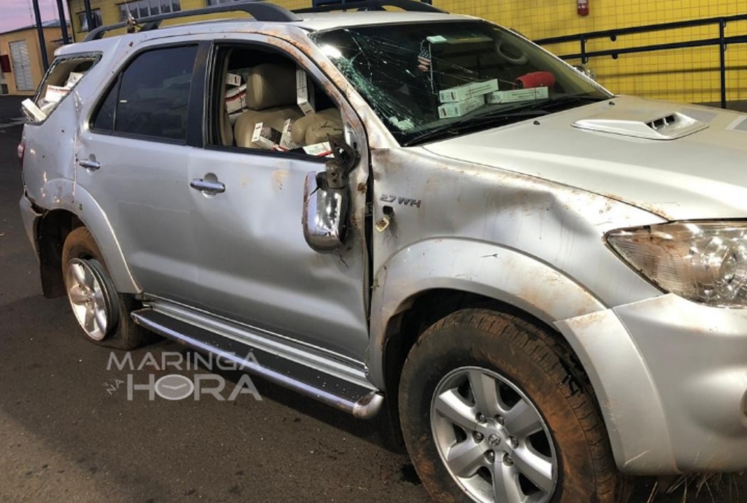 foto de Intensa perseguição resultou em acidente e apreensão de cigarros na BR-376