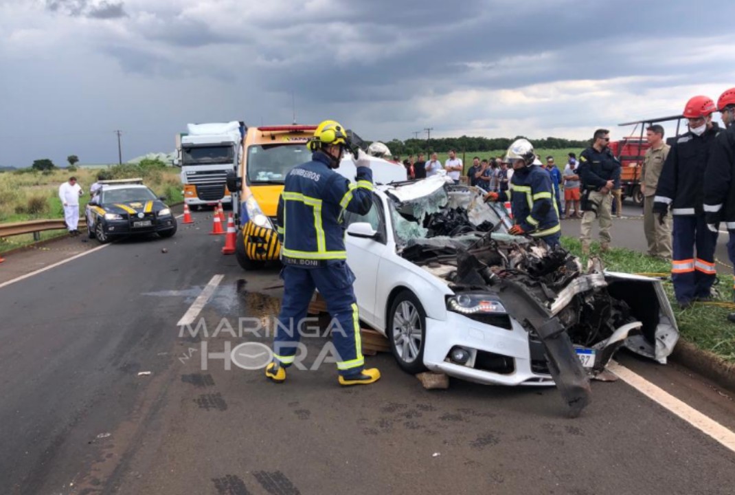 foto de Acidente com morte envolvendo caminhão e carro em Marialva