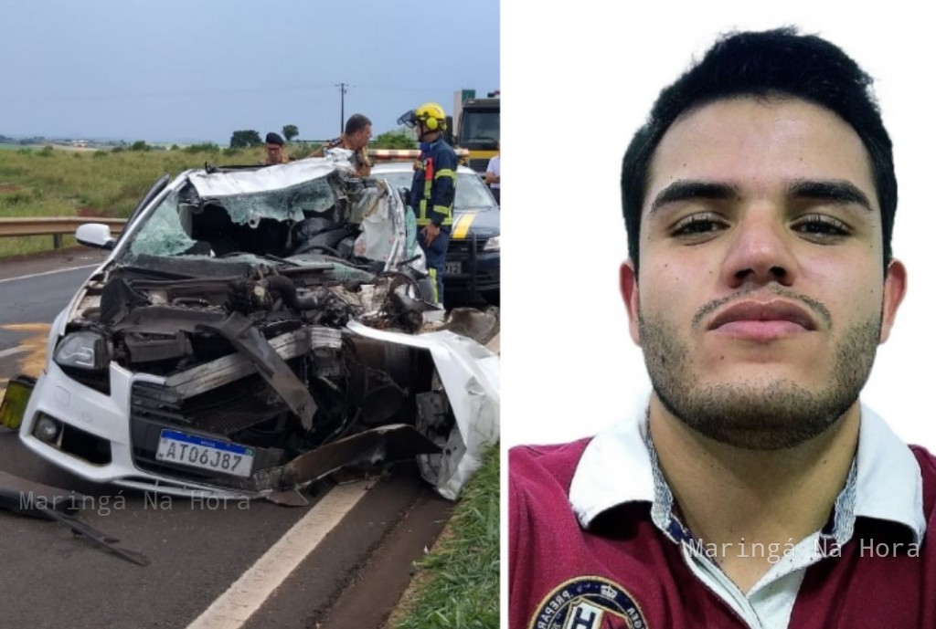 foto de Policial Militar morre após bater carro na traseira de caminhão na Rodovia BR-376 em Marialva