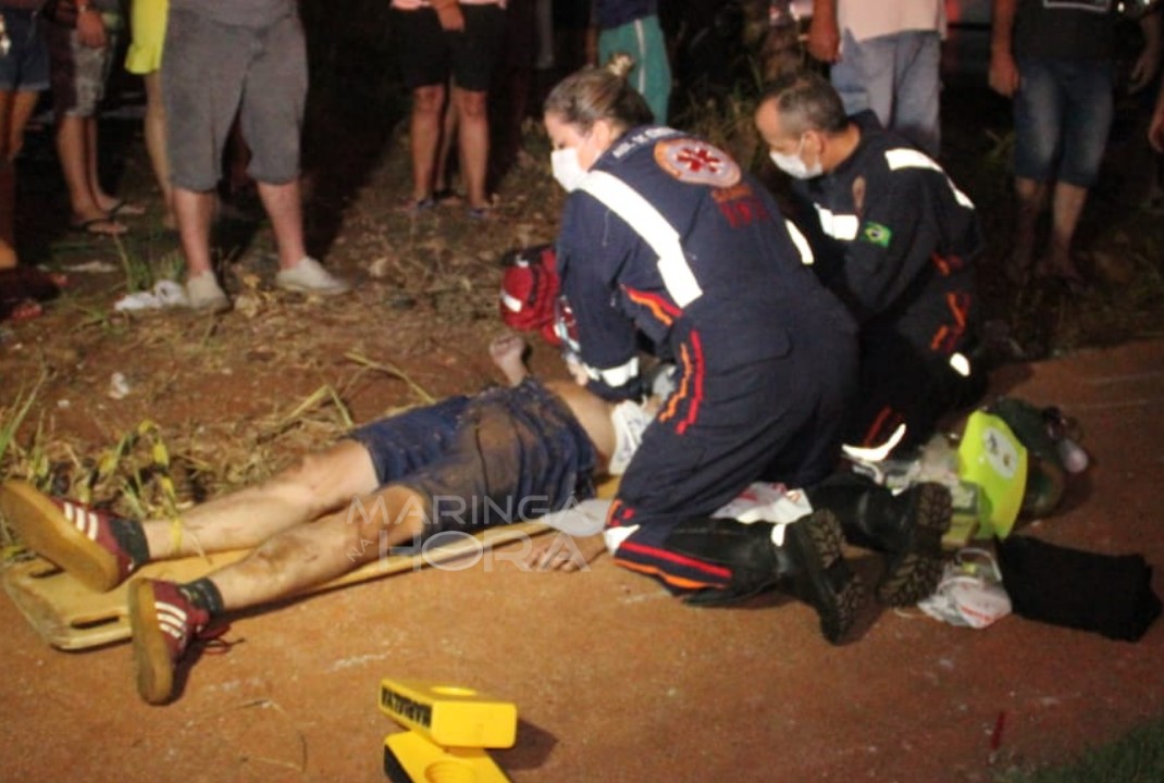 foto de Motociclista sofre traumatismo craniano após grave acidente em Sarandi