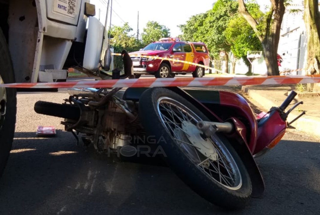 foto de Casal fica gravemente ferido após acidente de moto e caminhão em Maringá