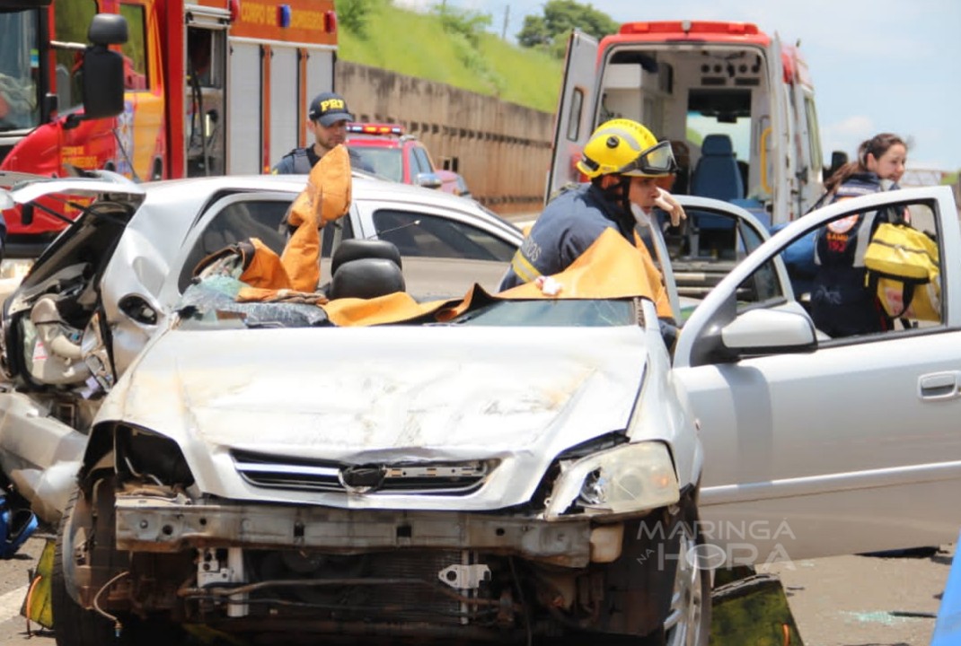 foto de Bebê tem traumatismo craniano após colisão traseira no Contorno Norte de Maringá