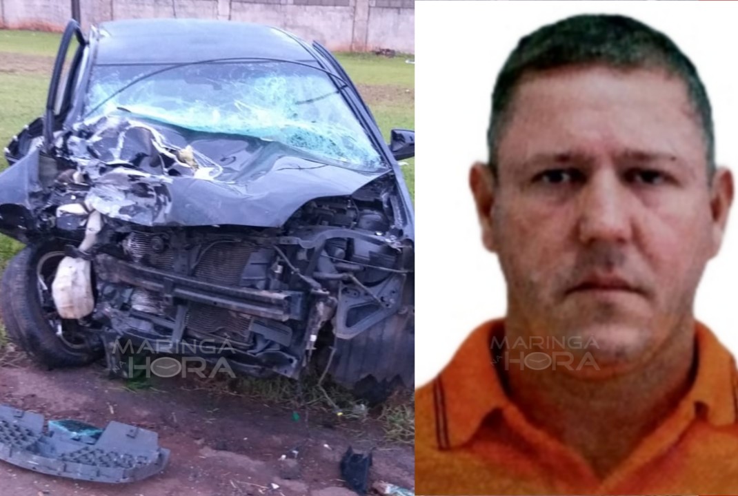 foto de Colisão frontal entre carro e carreta mata vigilante na saída de Maringá para Iguaraçu