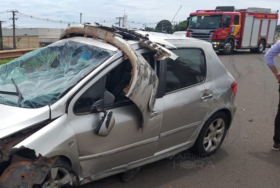 foto de Jovem perde controle de veículo e capota na rodovia entre Paiçandu e Maringá