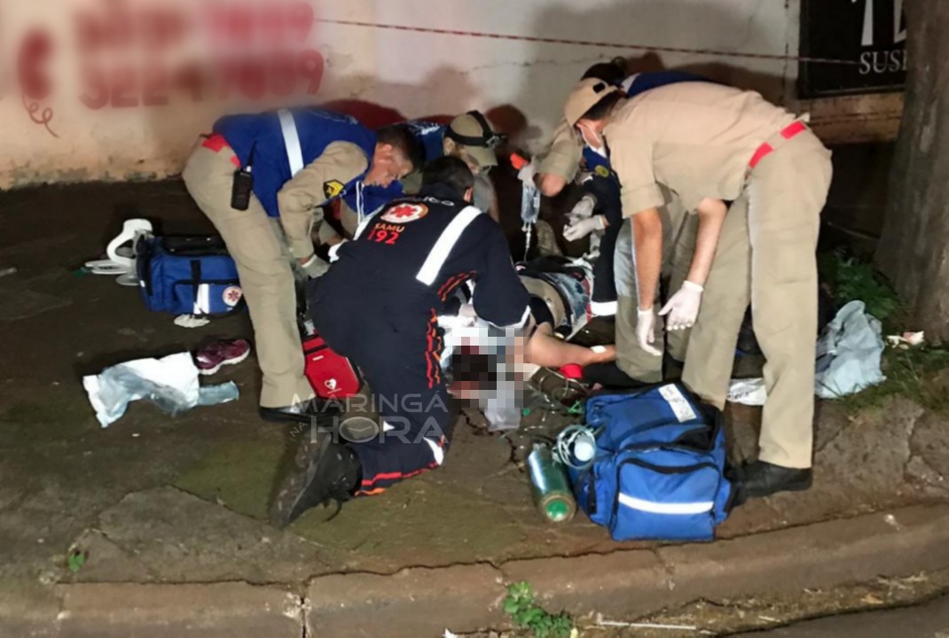 foto de Moça é socorrida inconsciente após acidente entre carro e moto em Maringá