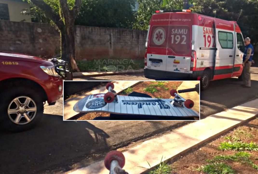 foto de Adolescente é socorrido em estado grave após cair de skate em Maringá