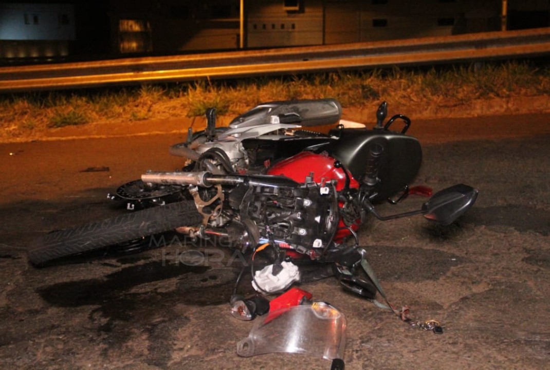 foto de Colisão frontal entre carro e motocicleta deixa jovem gravemente ferido em Maringá