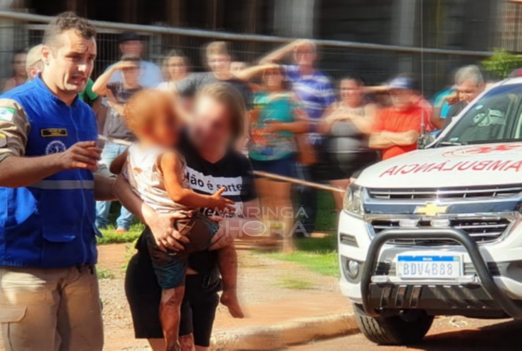 foto de Criança de 3 anos cai em buraco de 5 metros e é resgatada em Maringá