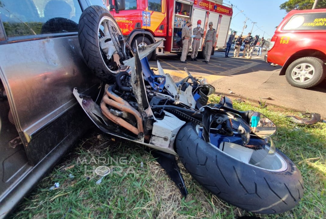 foto de Motociclista é arremessado por vários metros após grave acidente em Maringá