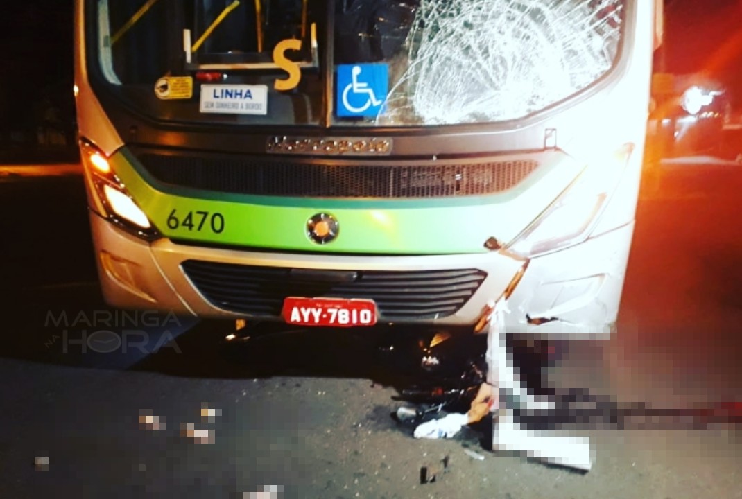 foto de Motociclista é socorrido em estado grave após colisão com ônibus em Maringá