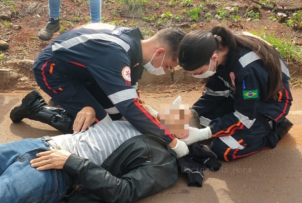 foto de Paiçandu: motociclista fica ferido em acidente na marginal da rodovia