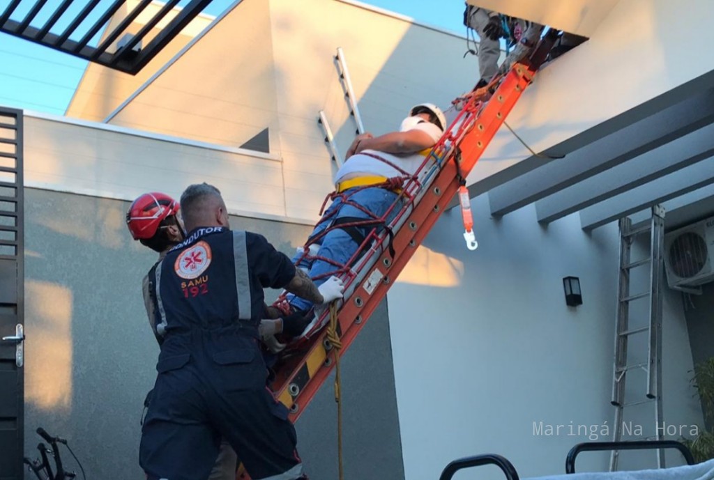 foto de Acidente de trabalho mobiliza Corpo de Bombeiros e Samu em Maringá