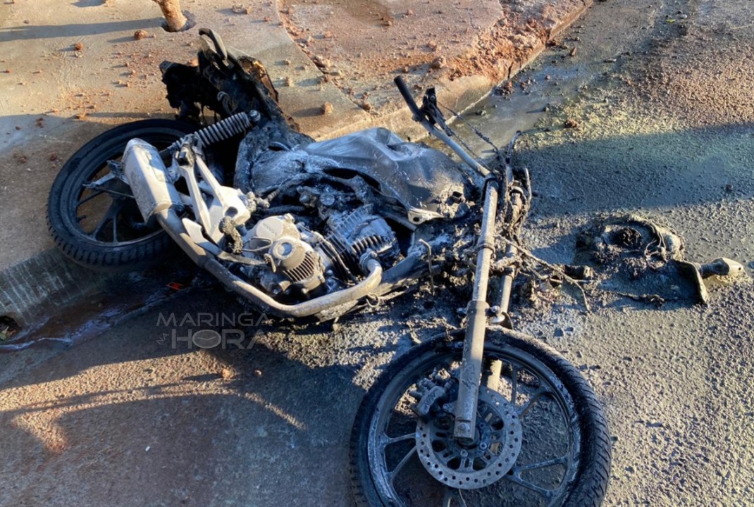 foto de Jovem de 19 anos, tem o corpo queimado após explosão de moto em Maringá