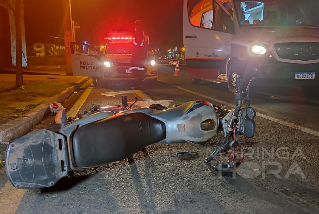 foto de Motociclista de 72 anos sofre ferimentos graves ao ser atingido por carro, em Maringá