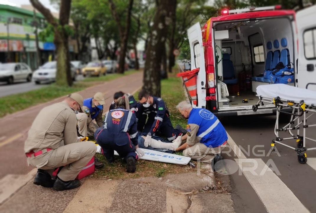 foto de Motociclista atropela homem na faixa de pedestres e foge sem prestar socorro, em Maringá