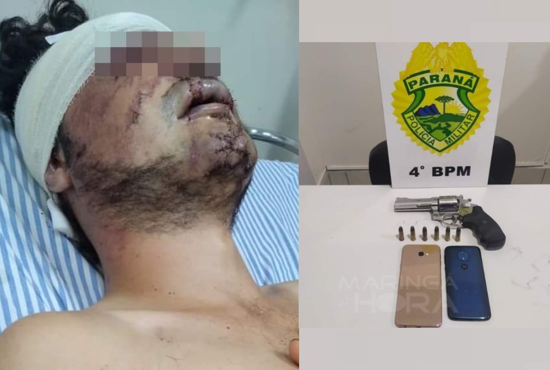 foto de Polícia Militar apreende celular roubado do jovem que foi covardemente agredido em Maringá e dois suspeito são presos