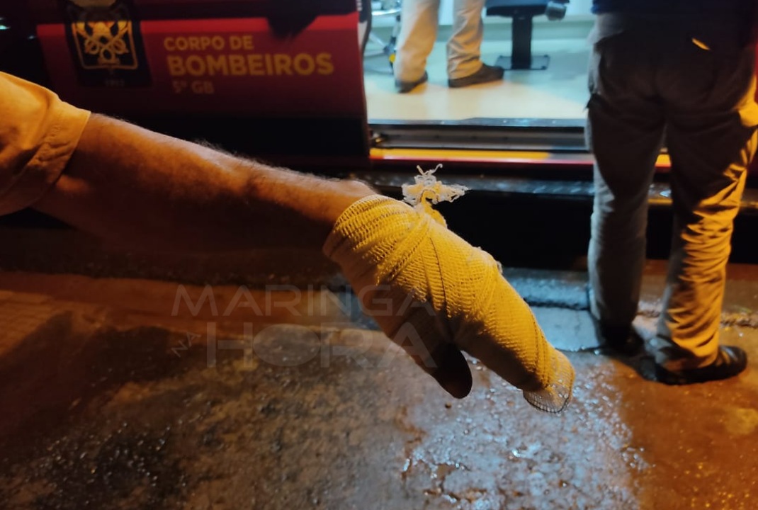 foto de Durante comemoração do gol do Palmeiras torcedor fica ferido com fogos de artifício em Maringá